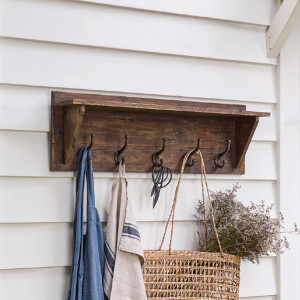 Brompton Wall Shelf Hook Rack, a functional household accessory for display or organisation